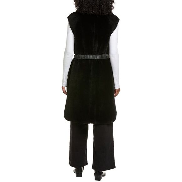 Bogner Womens  Palma Reversible Shearling Vest, Black - Picture 2 of 4